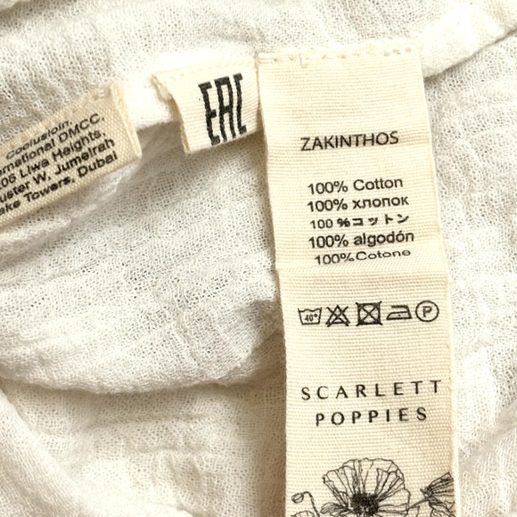 Scarlet Poppies Ibiza S/M Tunic Top Chic Embroidered Belted Beach - Picture 13 of 16